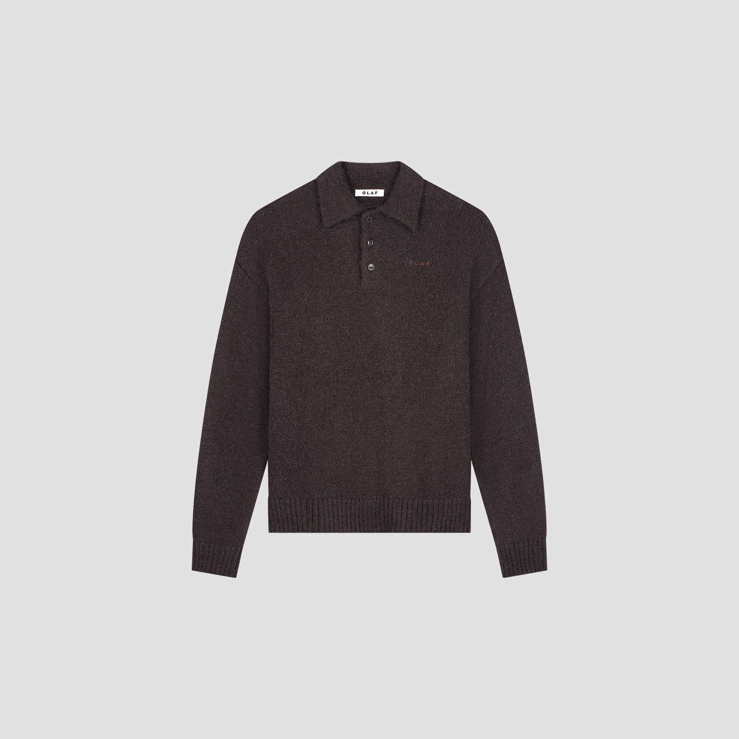 OLAF Oversized Knitted Polo – Chocolate Plum