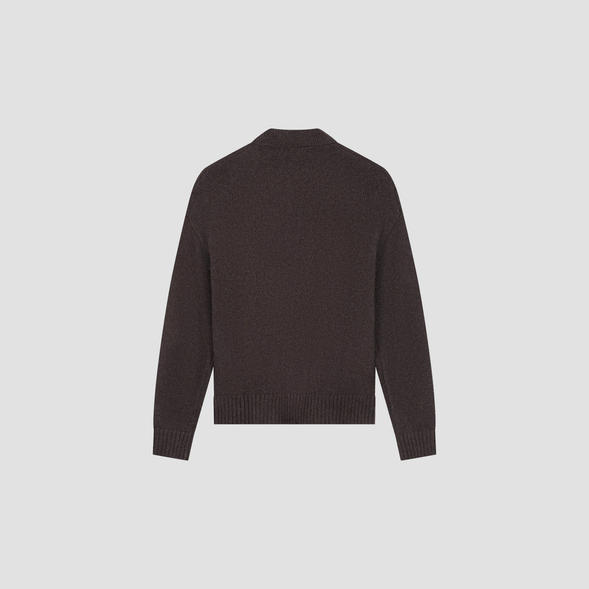 OLAF Oversized Knitted Polo – Chocolate Plum – afbeelding 2