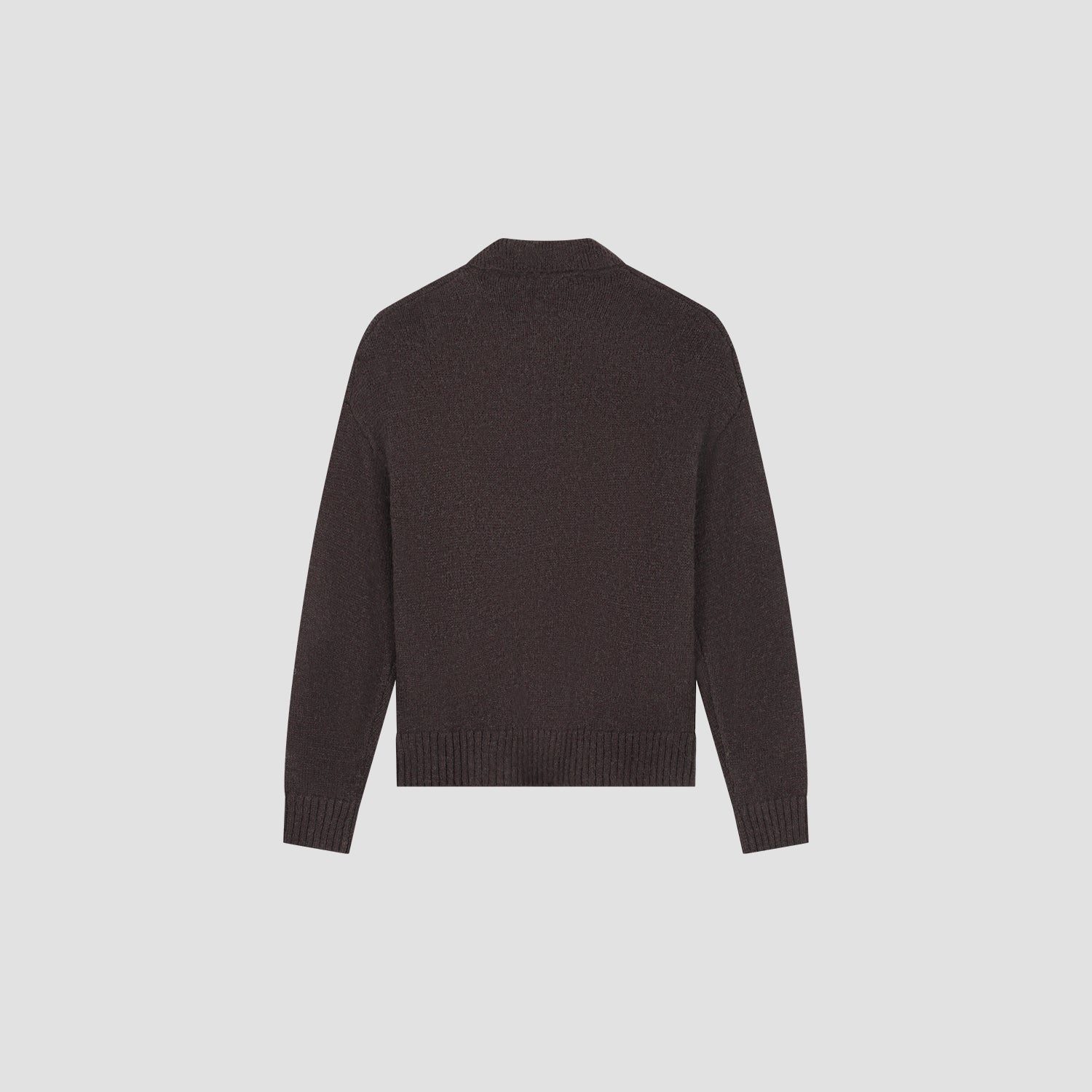 OLAF Oversized Knitted Polo – Chocolate Plum