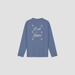 OLAF It's All Relatives LS Tee – Dusty Blue – afbeelding 4