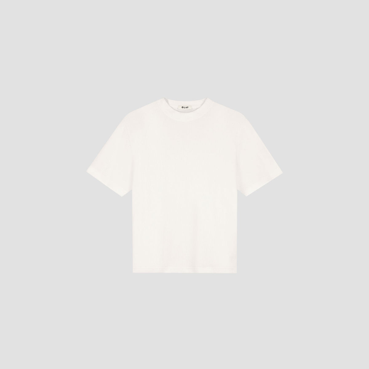 OLAF Ribbed Tee – Optical White – afbeelding 3
