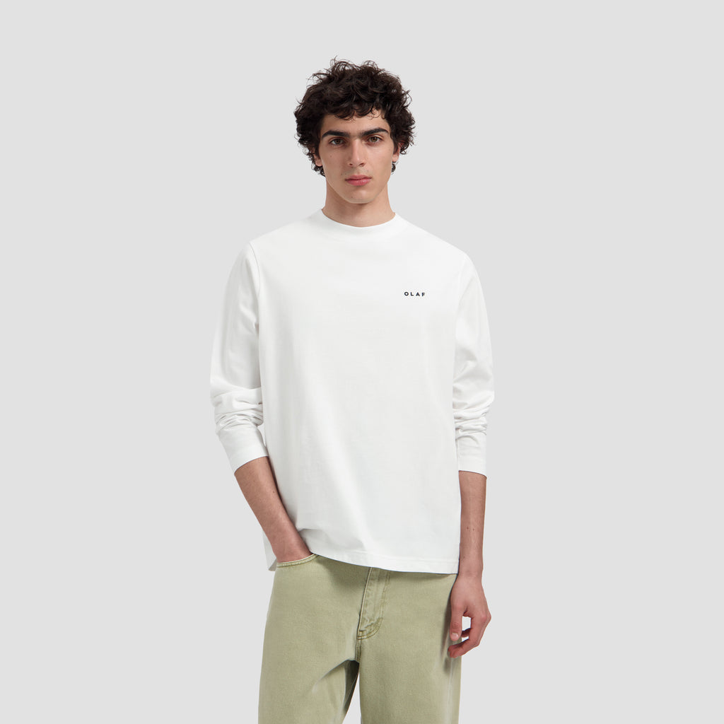 OLAF Broken Plate LS Tee – Optical White