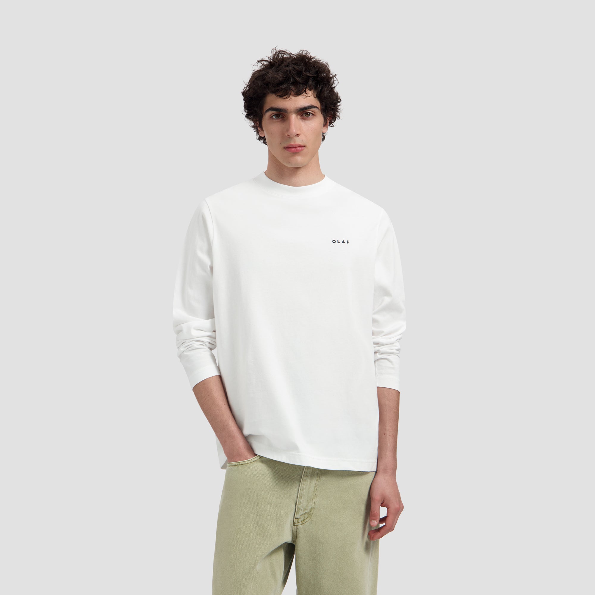 OLAF Broken Plate LS Tee – Optical White