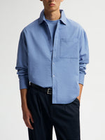 OLAF Double Face Boxy Shirt – Dusty Blue – afbeelding 2