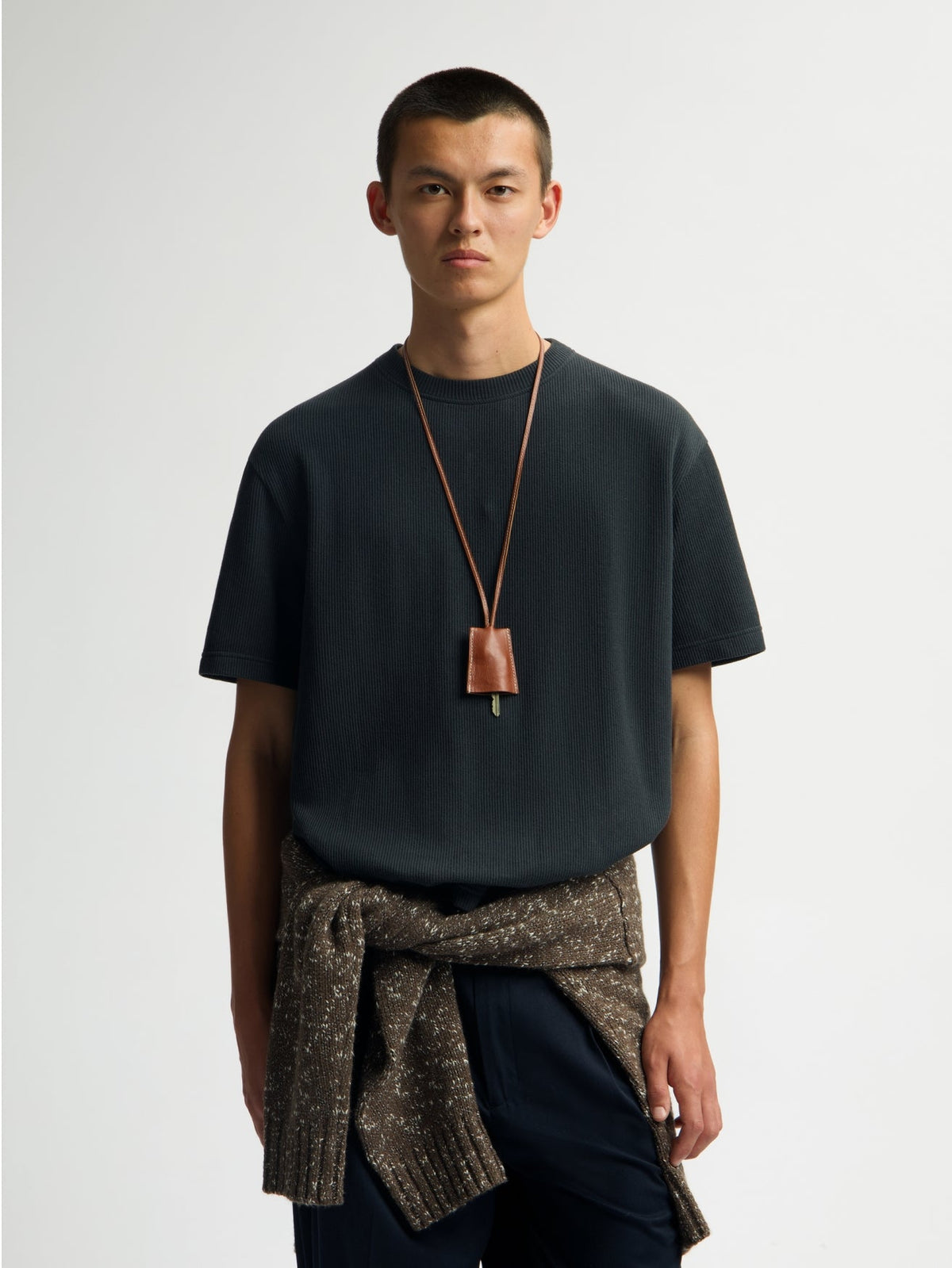 OLAF Ribbed Tee – Charcoal