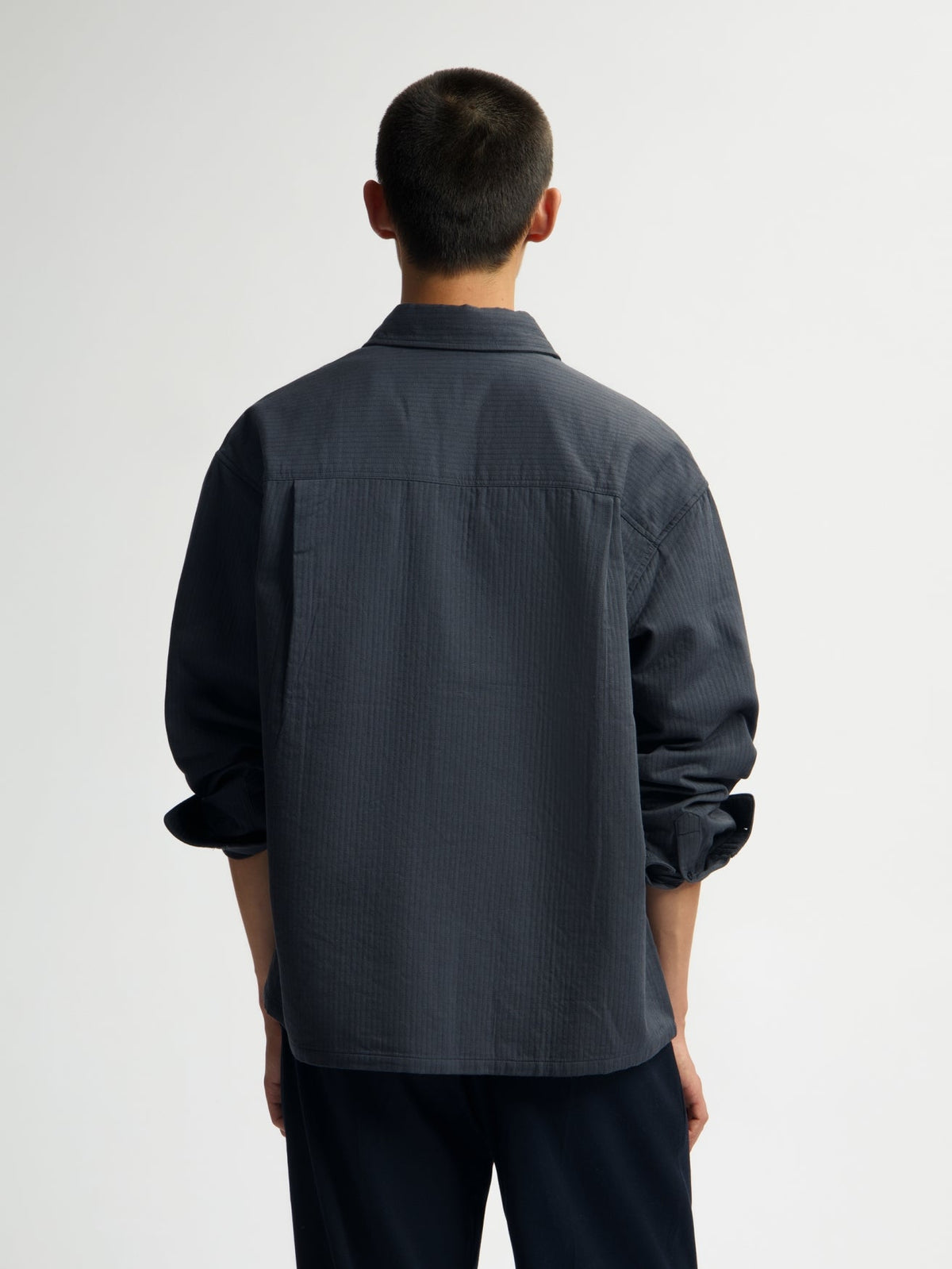 OLAF Double Face Boxy Shirt – Charcoal – afbeelding 2