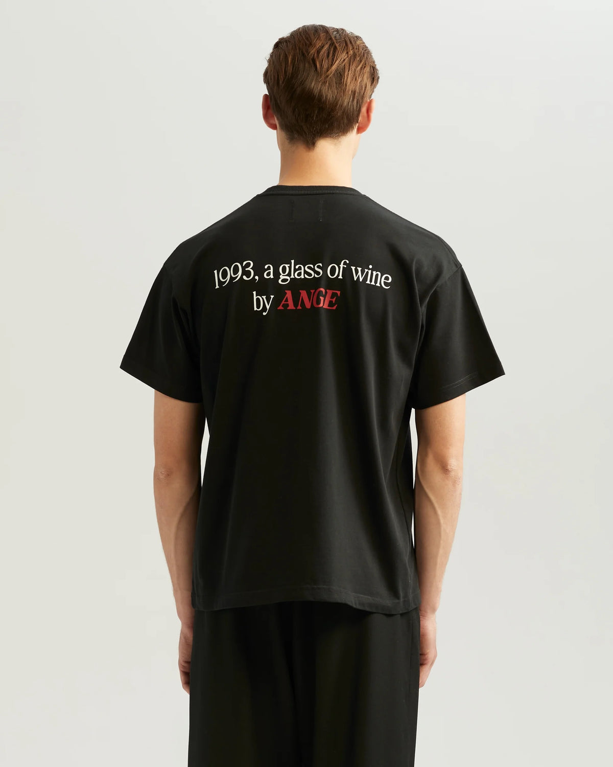ANGE PROJECTS GLASS OF WINE TEE - BLACK