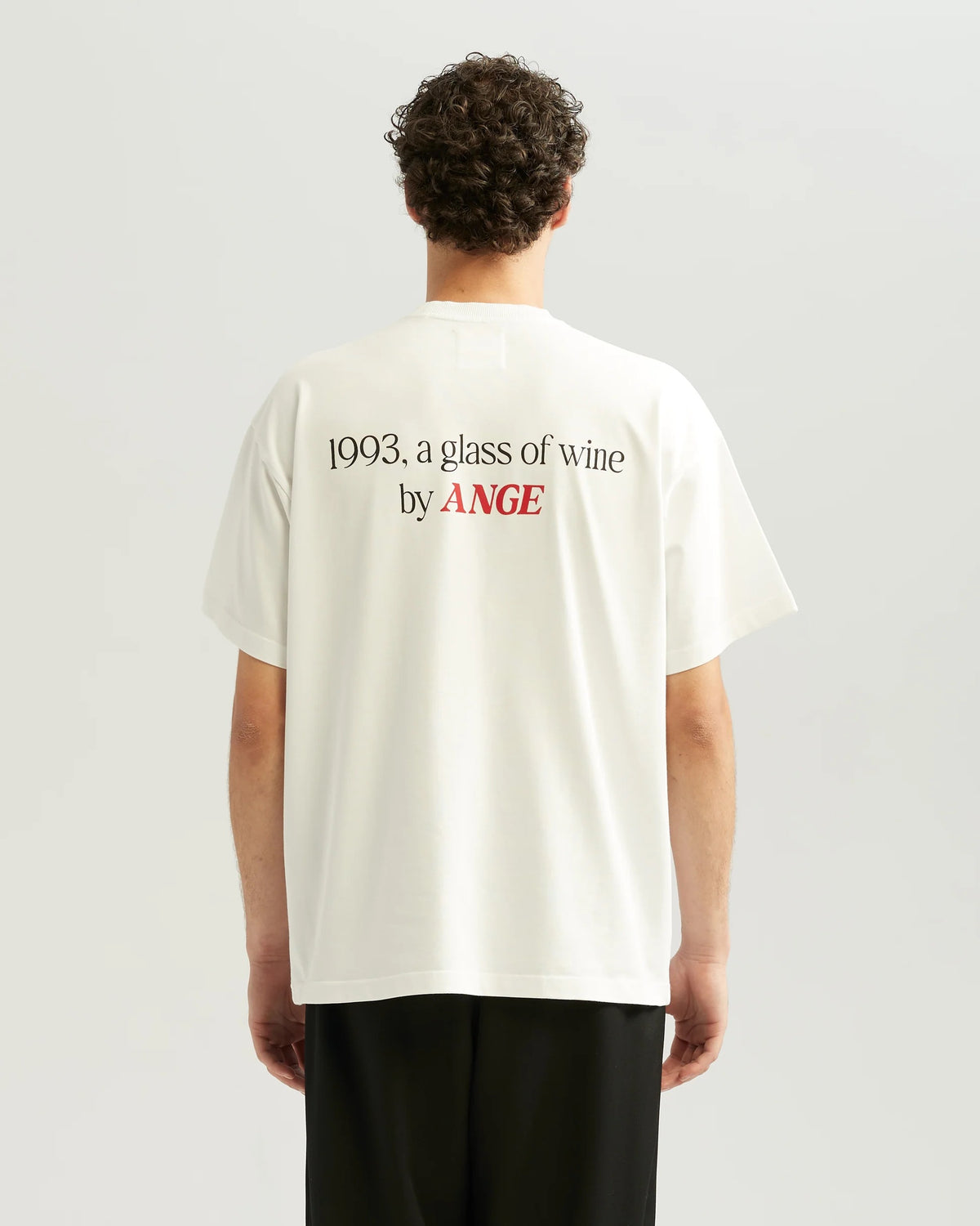 ANGE PROJECTS GLASS OF WINE TEE - WHITE