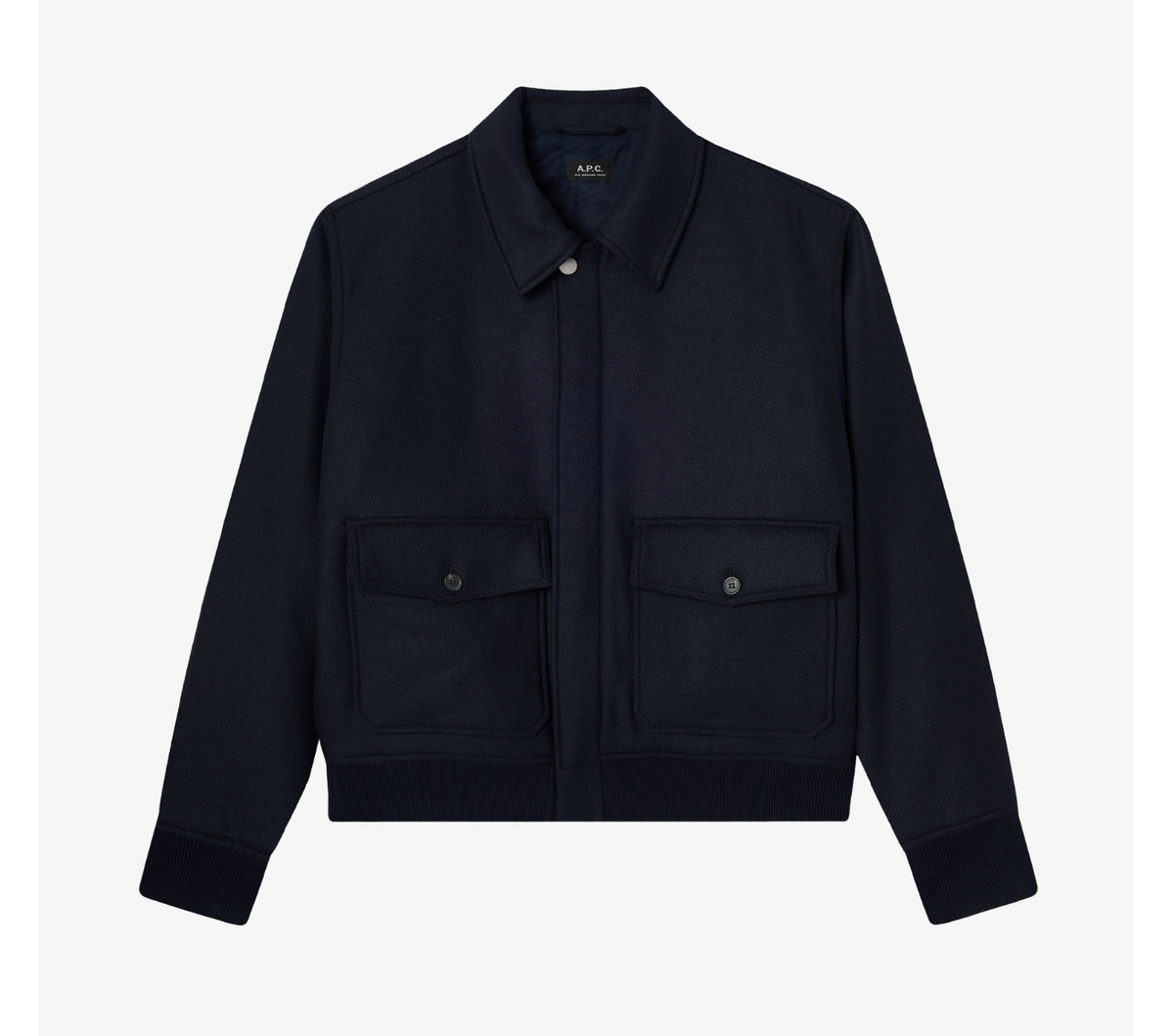 A.P.C. Charlie Short Wool Jacket – Dark Navy