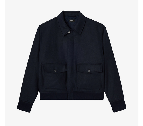 A.P.C. Charlie Short Wool Jacket – Dark Navy
