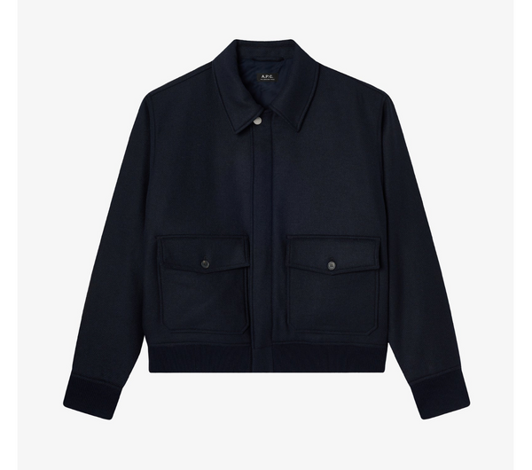 A.P.C. Charlie Short Wool Jacket – Dark Navy