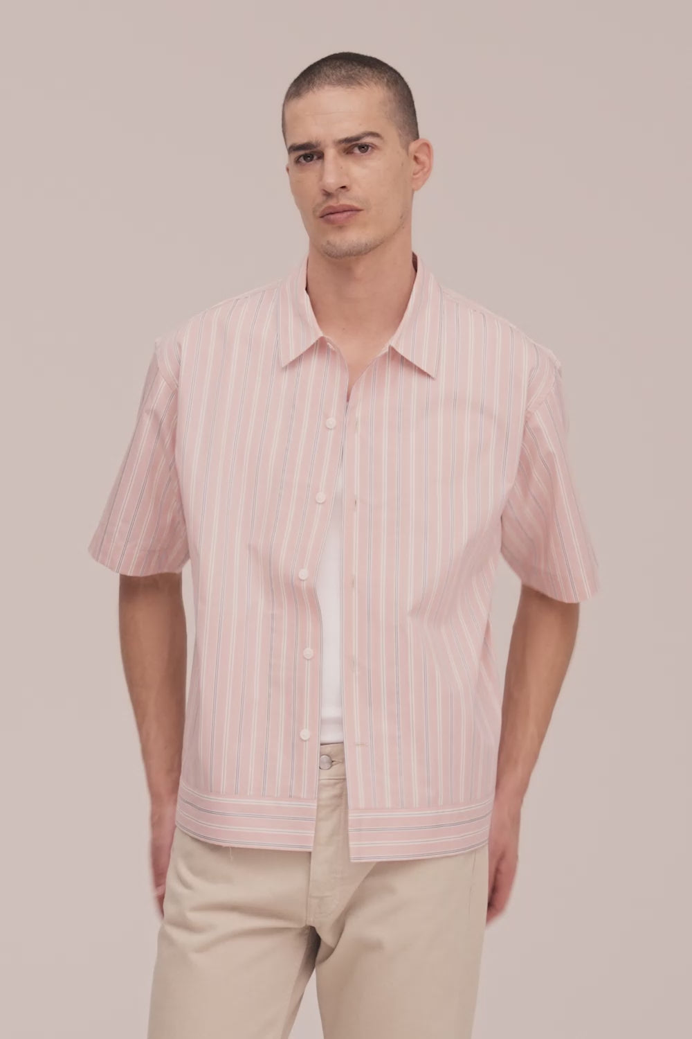 NN07 Reed Supima Cotton shirt - Pink Stripe