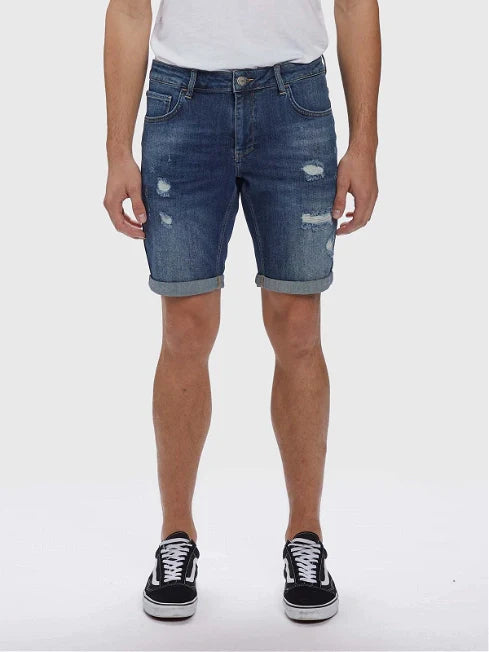 GABBA | Hop Shorts - Blue Destroy Denim